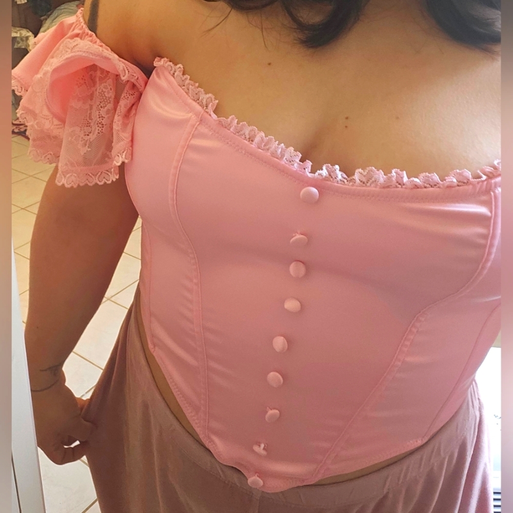 Plus Size Satin Corset Top